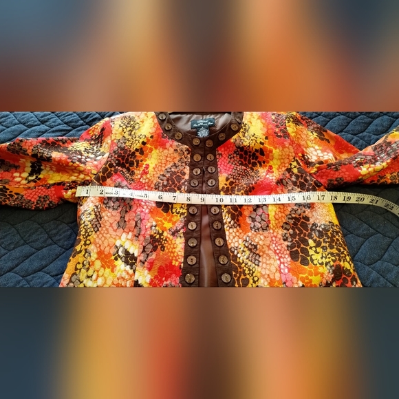 Vintage Trenz by Theresa Renz, Silk Blend Animal Print Jacket Size Small EUC - Picture 7 of 9